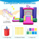 Inflatable Bounce House with Slide Splash Pool and Ring Tossing Games without Blower by LJGDeals