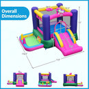 Inflatable Bounce House with Slide Splash Pool and Ring Tossing Games without Blower by LJGDeals