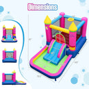 Inflatable Bounce House 4-in-1 Kids Princess-themed Bouncer Blow-up Bouncy Castle with 480 Blower by LJGDeals