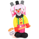 5.9 x 7.9 FT Inflatable Halloween Head Turning Clown with Hammer and Flashing Eyes by LJGDeals
