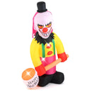 5.9 x 7.9 FT Inflatable Halloween Head Turning Clown with Hammer and Flashing Eyes by LJGDeals