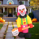 5.9 x 7.9 FT Inflatable Halloween Head Turning Clown with Hammer and Flashing Eyes by LJGDeals