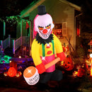 5.9 x 7.9 FT Inflatable Halloween Head Turning Clown with Hammer and Flashing Eyes by LJGDeals