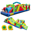Inflatable Obstacle Course Bounce House with Dual Slides with 2 680W Blower by LJGDeals
