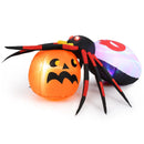 4.9 x 4.6 Feet Inflatable Spider with Pumpkin and Rotating Light by LJGDeals