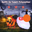 4.9 x 4.6 Feet Inflatable Spider with Pumpkin and Rotating Light by LJGDeals