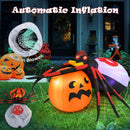 4.9 x 4.6 Feet Inflatable Spider with Pumpkin and Rotating Light by LJGDeals