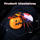 4.9 x 4.6 Feet Inflatable Spider with Pumpkin and Rotating Light by LJGDeals