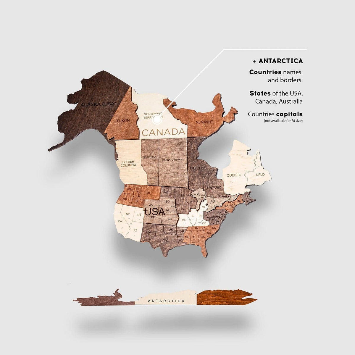 Wall Decor Bundle: 3D Wooden World Map with Flag Pins, photo 3 of 14