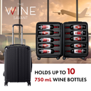 Wine Bottle Suitcase | Holds 10 Standard 750 ML Size Bottles
