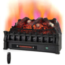 Infrared Quartz Electric Fireplace with Adjustable 3D Flame Colors and Overheat Protection-Black