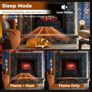 Infrared Quartz Electric Fireplace with Adjustable 3D Flame Colors and Overheat Protection-Black by LJGDeals
