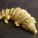 GobekUsa Brass Crocodile Sculpture: Articular Mobility Home Decor Accessory