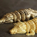 GobekUsa Brass Crocodile Sculpture: Articular Mobility Home Decor Accessory