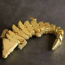 GobekUsa Brass Crocodile Sculpture: Articular Mobility Home Decor Accessory