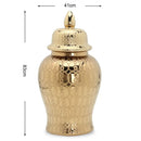 GobekUsa Golden Pattern Porcelain Ginger Jar Vase with Lid for Home Decor