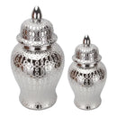 GobekUsa Golden Pattern Porcelain Ginger Jar Vase with Lid for Home Decor