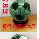 GobekUsa Jade & Stone Dragon Phoenix Ball Set Feng Shui Decor
