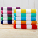 Cotton Velour Cabana Stripe Beach Towel - Novia Collection by Great Bay Home