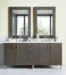 James Martin Metropolitan 72" Dual Mount Double Bathroom Vanity, Silver Oak