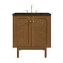 James Martin Laurent 30" Dual Mount Single Bathroom Vanity, Honey Oak