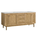 James Martin Laurent 72" Dual Mount Double Bathroom Vanity, Light Natural Oak