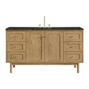 James Martin Laurent 60" Dual Mount Single Bathroom Vanity, Light Natural Oak
