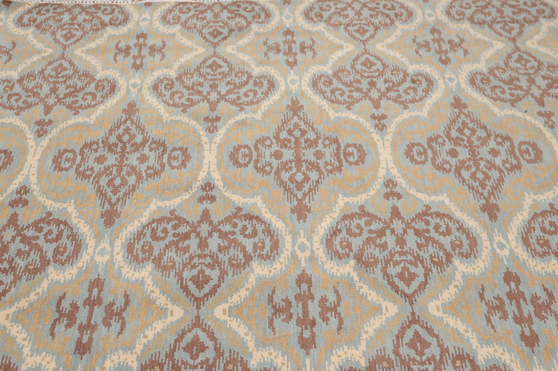 6' x 9' Hand Knotted IKAT Design 100% Wool Area rug Aqua