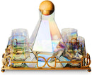 Diamond Iridescent Glass Diamond Decanter and Glasses Set