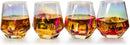 Diamond Iridescent Glass Diamond Decanter and Glasses Set
