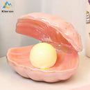 Iridescent ceramic shell pearl led night light for bedroom by Decorbites