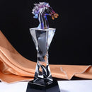 GobekUsa Crystal Horse Trophy: Simulated Horse Head Glass Medal & Decorative Figurine