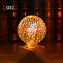 Iridescent geometric 3d fireworks led bulb bedroom star night light by Decorbites