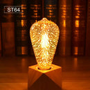 Iridescent geometric 3d fireworks led bulb bedroom star night light by Decorbites