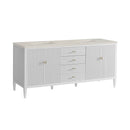 James Martin Myrrin 72" Double Bathroom Vanity, Bright White