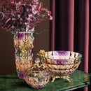 GobekUsa Crystal Glass Vase: Elegant Dried Flower Decor for Luxury Dining Tables