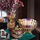 GobekUsa Crystal Glass Vase: Elegant Dried Flower Decor for Luxury Dining Tables