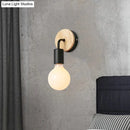 GobekUsa Iron Bend Rotatable Wall Lighting Minimalist Sconce - 1 Head, Black/White-Wood with Exposed Bulb Design