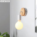 GobekUsa Iron Bend Rotatable Wall Lighting Minimalist Sconce - 1 Head, Black/White-Wood with Exposed Bulb Design