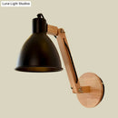 GobekUsa Iron Domed Wall Mounted Lamp: Modern 1 Head Wall Light with Swing Arm and White/Black Finish