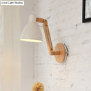 GobekUsa Iron Domed Wall Mounted Lamp: Modern 1 Head Wall Light with Swing Arm and White/Black Finish
