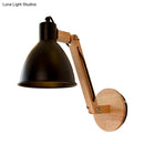 GobekUsa Iron Domed Wall Mounted Lamp: Modern 1 Head Wall Light with Swing Arm and White/Black Finish