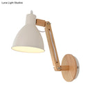 GobekUsa Iron Domed Wall Mounted Lamp: Modern 1 Head Wall Light with Swing Arm and White/Black Finish