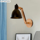 GobekUsa Iron Domed Wall Mounted Lamp: Modern 1 Head Wall Light with Swing Arm and White/Black Finish