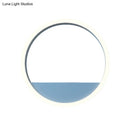GobekUsa Iron Hoop Flush Mount Wall Light: Macaron Pink/Blue, 12"/16" Wide LED Sconce with Storage Rack – Warm/White Light