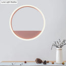 GobekUsa Iron Hoop Flush Mount Wall Light: Macaron Pink/Blue, 12"/16" Wide LED Sconce with Storage Rack – Warm/White Light
