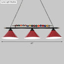 GobekUsa Iron Linear Island Ceiling Light with Cone Shade - Industrial Country Club Style