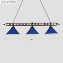 GobekUsa Iron Linear Island Ceiling Light with Cone Shade - Industrial Country Club Style