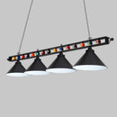 GobekUsa Iron Linear Island Ceiling Light with Cone Shade - Industrial Country Club Style