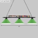 GobekUsa Iron Linear Island Ceiling Light with Cone Shade - Industrial Country Club Style